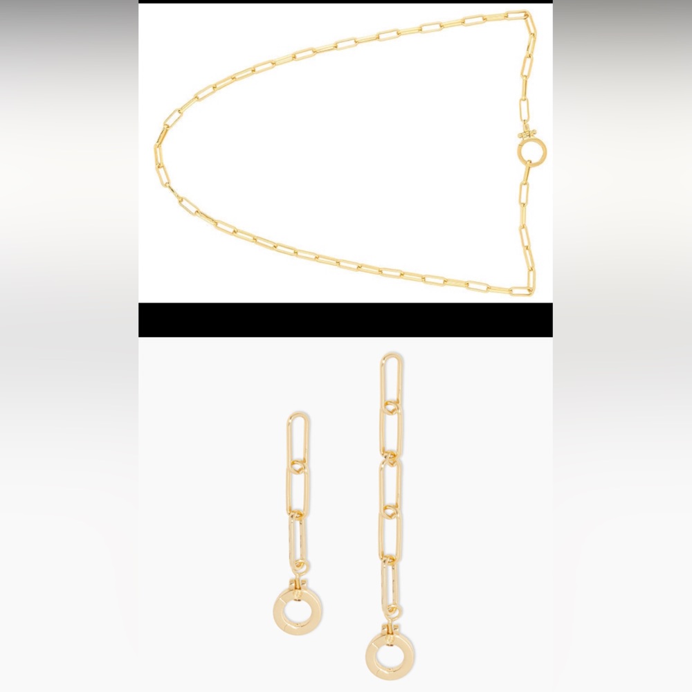 gorjana Parker Necklace + Extender Set in Metallic Gold 18” (3 items in 1)